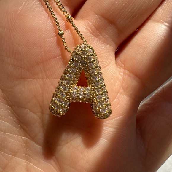 Anthropologe โAโ diamond Gold Initial Pendant Necklace - Picture 6 of 11